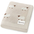 100% Luxury Cotton Receiving Swaddle Baby Blanket - Sheep: Taupe