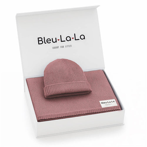 100% Organic Cotton Knit Blanket + Hat Boxed Gift Set: Sugar Plum
