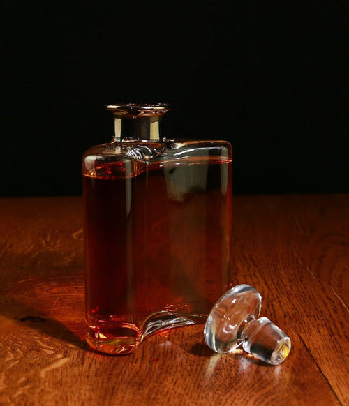 35cl Glass Flask Decanter with Platinum Neck, Engraved & in a Gift Box