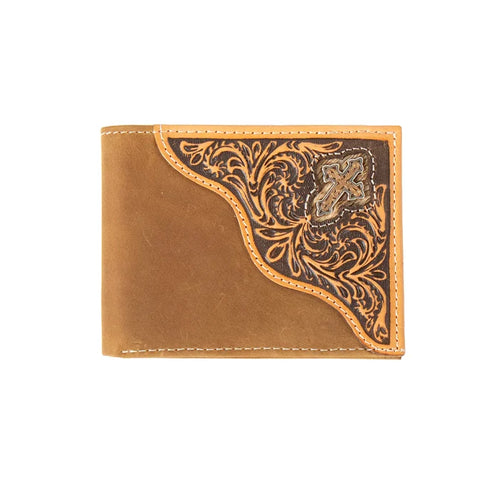 3D Floral Embossed Bi Fold Wallet