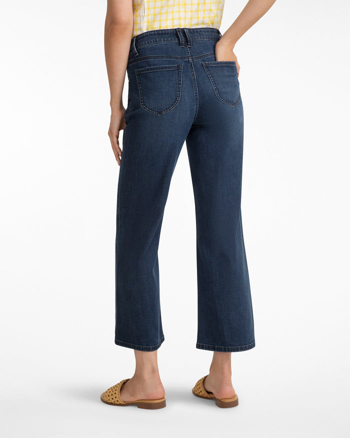 5-Pocket Wide Leg Crop in Denim