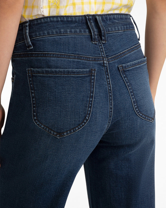 5-Pocket Wide Leg Crop in Denim