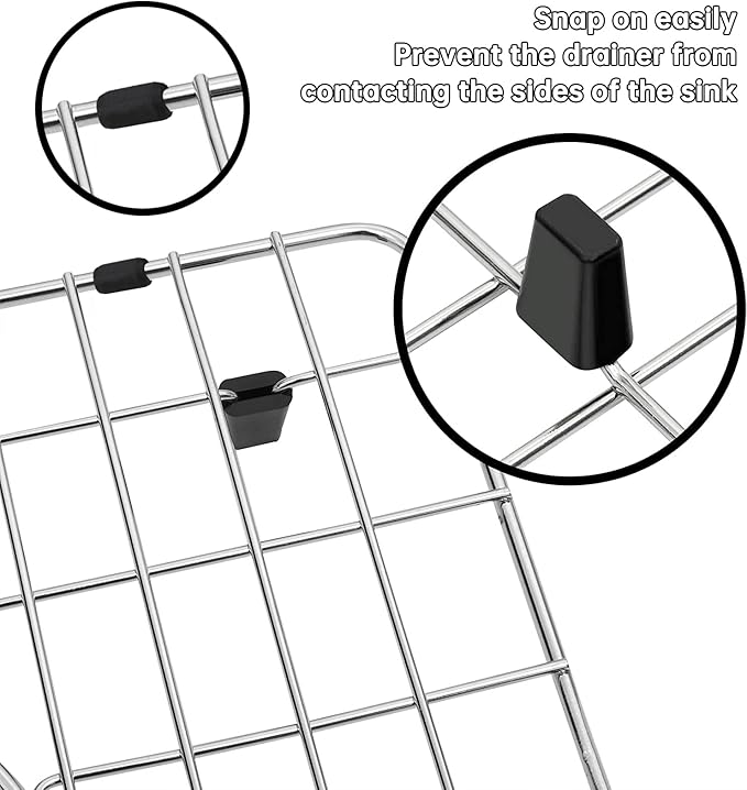 8-Pack Black Replacement Side Bumper Protectors for Sink Grid