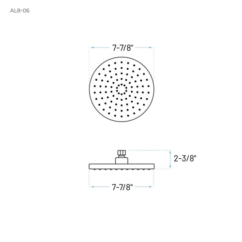 8" Round Brushed Nickel Single-Function Rain Shower Head
