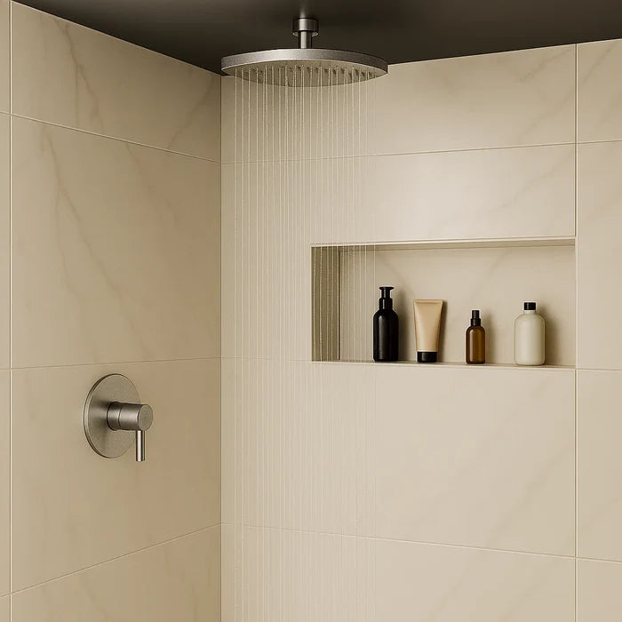 8" Round Brushed Nickel Single-Function Rain Shower Head