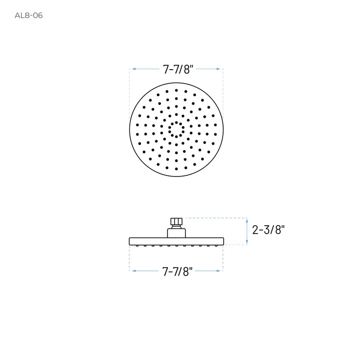 8" Round Chrome Single-Function Rain Shower Head