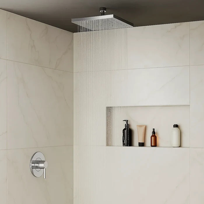 8" Square Chrome Modern Rain Shower Head