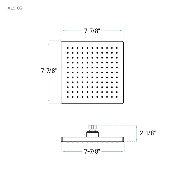 8" Square Matte Black Modern Rain Shower Head