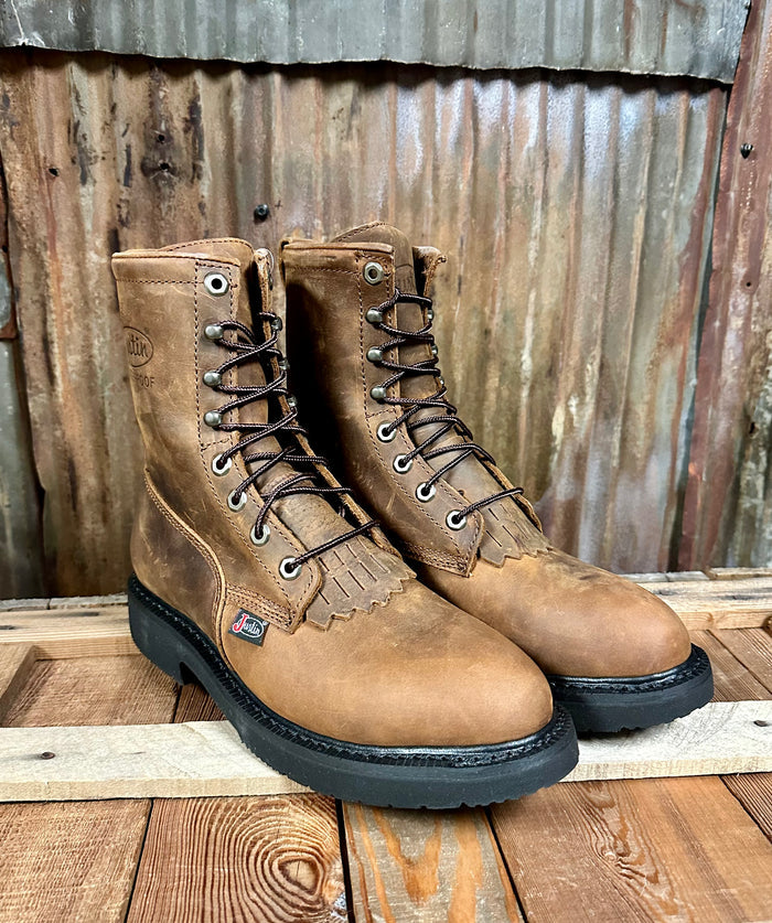 Justin Waterproof Livestock Aged Bark Work Boot