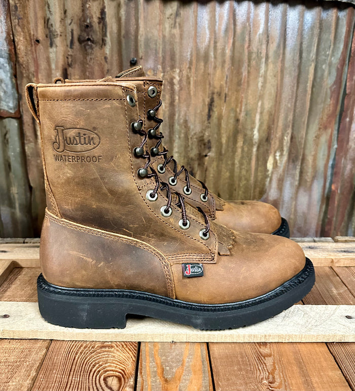 Justin Waterproof Livestock Aged Bark Work Boot
