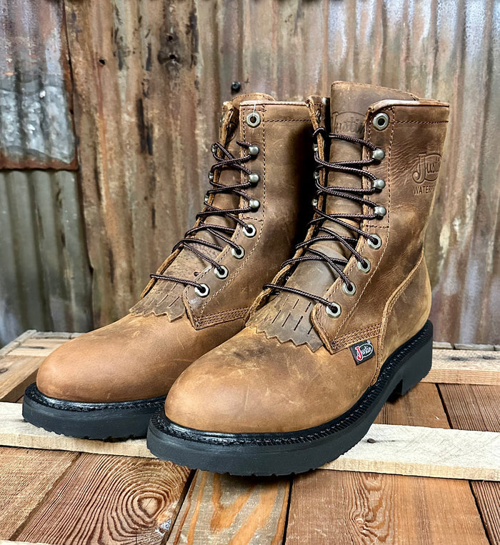 Justin Waterproof Livestock Aged Bark Work Boot