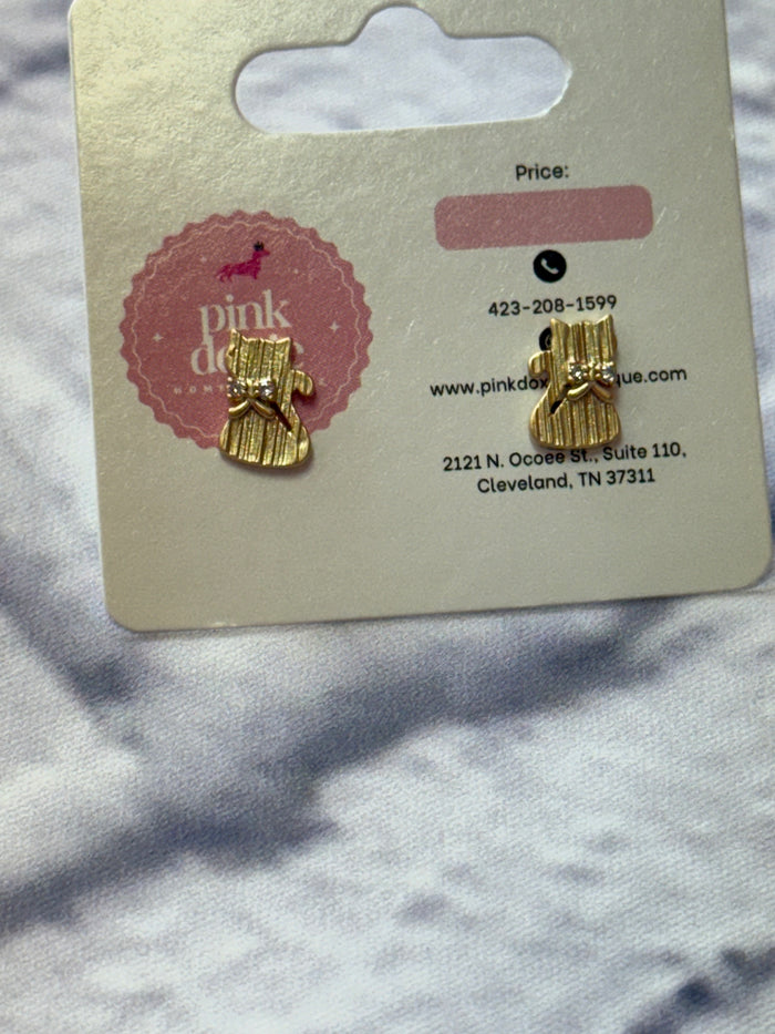 Cat Stud Earrings – 4 Styles