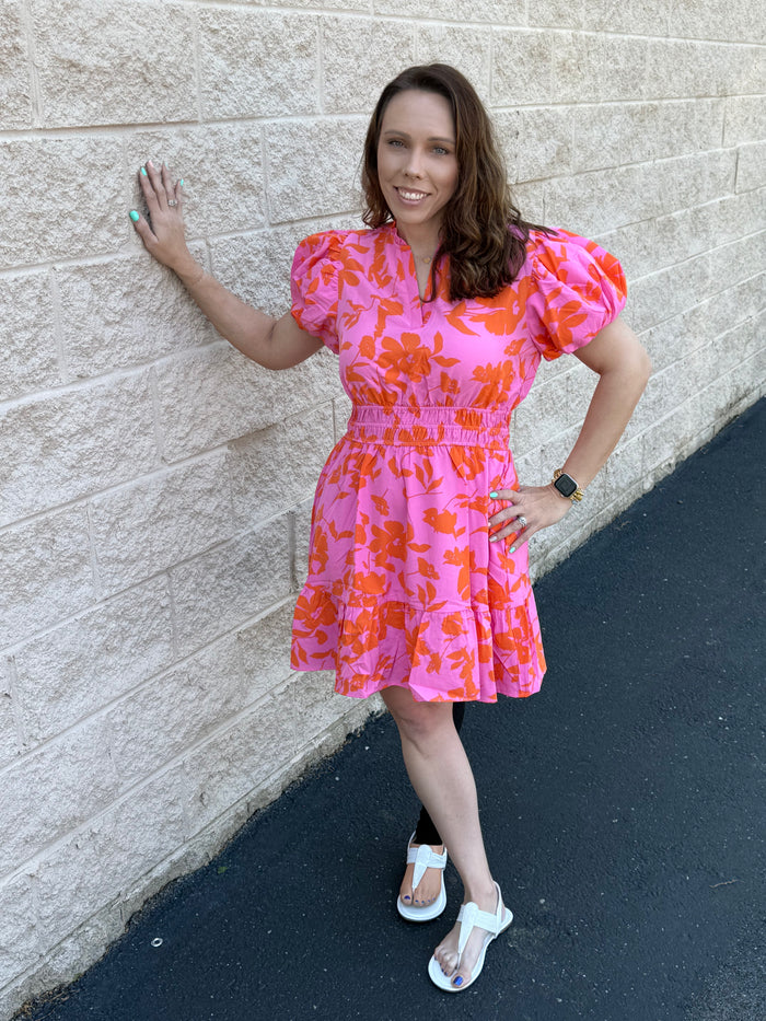 Floral Smocked Waist Dress
