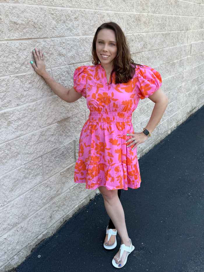 Floral Smocked Waist Dress