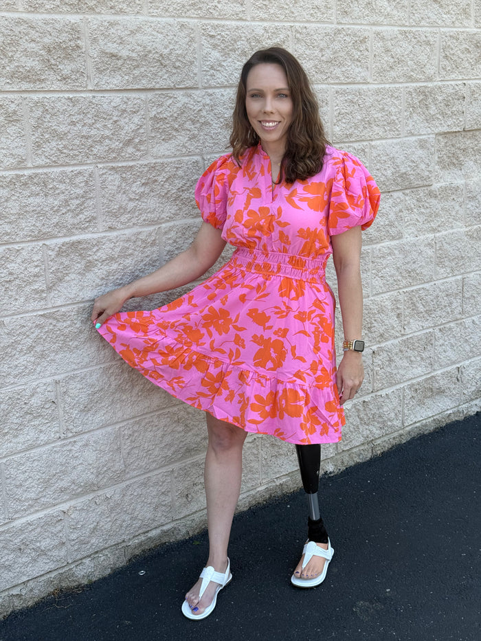 Floral Smocked Waist Dress