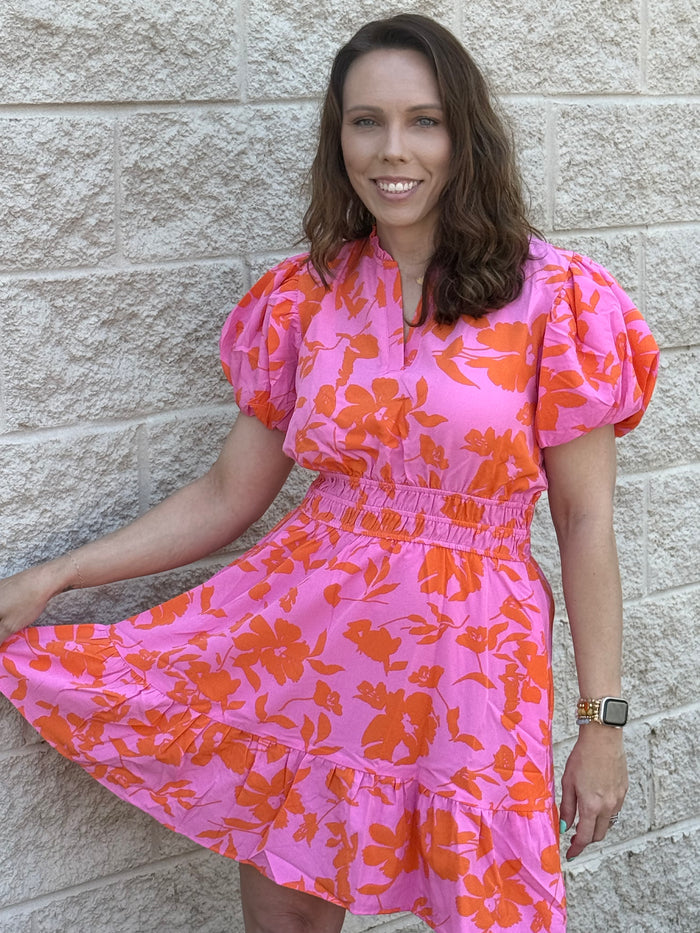 Floral Smocked Waist Dress