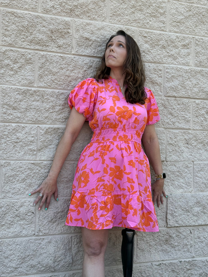 Floral Smocked Waist Dress
