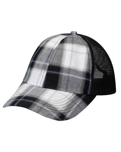 White/ Black Plaid / OSFM