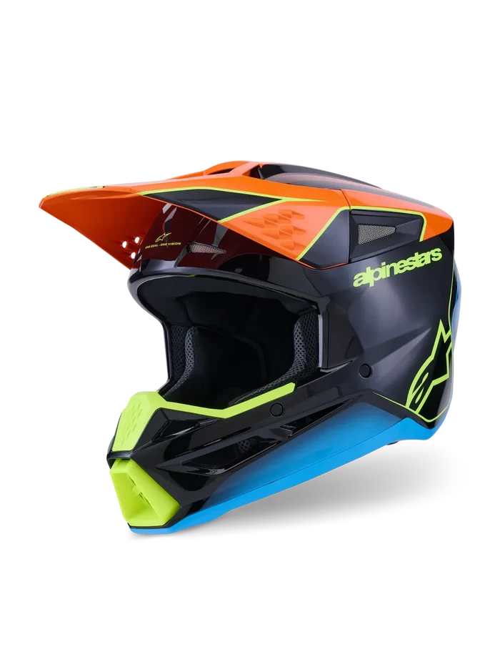 Alpinestars SM-3 Fray MX Helmet - Black/Orange/Fluro Yellow/Gloss