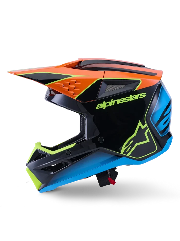 Alpinestars SM-3 Fray MX Helmet - Black/Orange/Fluro Yellow/Gloss