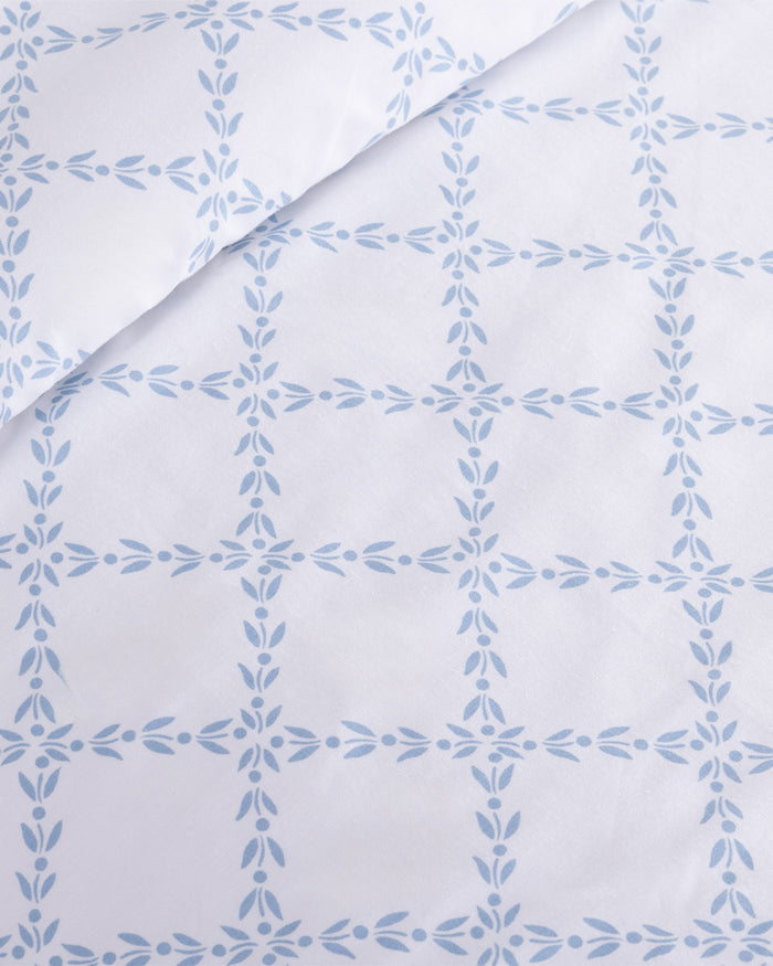 Amy Lattice Cotton Percale Duvet Set