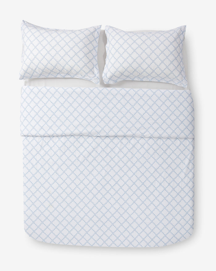 Amy Lattice Cotton Percale Duvet Set