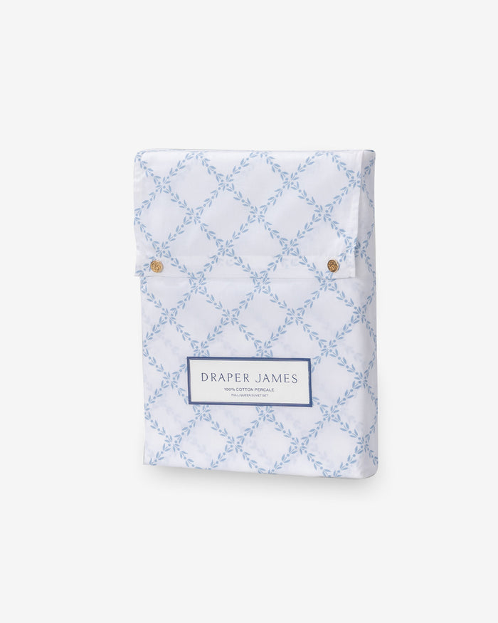 Amy Lattice Cotton Percale Duvet Set