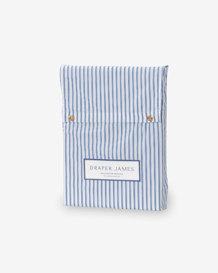 Amy Stripe Cotton Percale Duvet Set