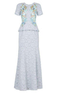 BCBGMAXAZRIA Anaya Lace Peplum Sequin Detail Gown - Runway Catalog