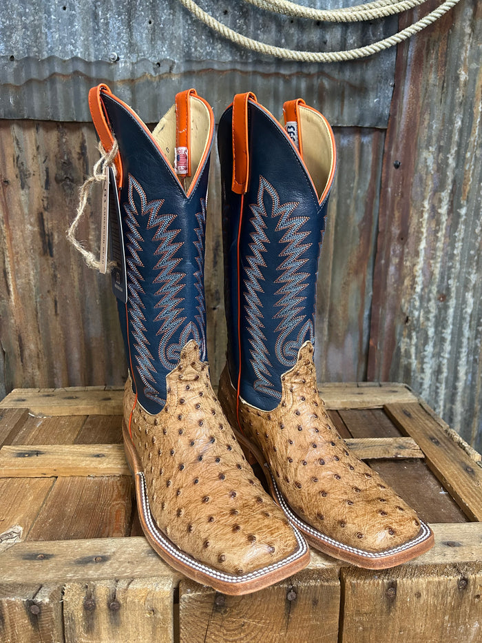 Anderson Bean Brandy Bruciato Full Quill Ostrich Western Boot