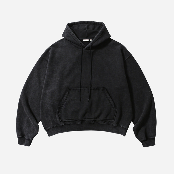 Anglan Heavyweight Washed Hoodie - Black