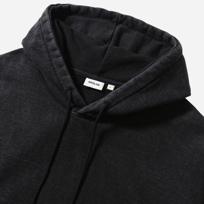 Anglan Heavyweight Washed Hoodie - Black