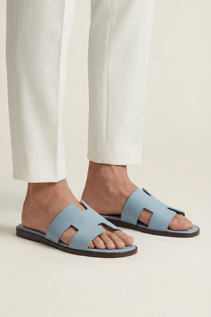 Arezzo Leather Sandal Light Blue