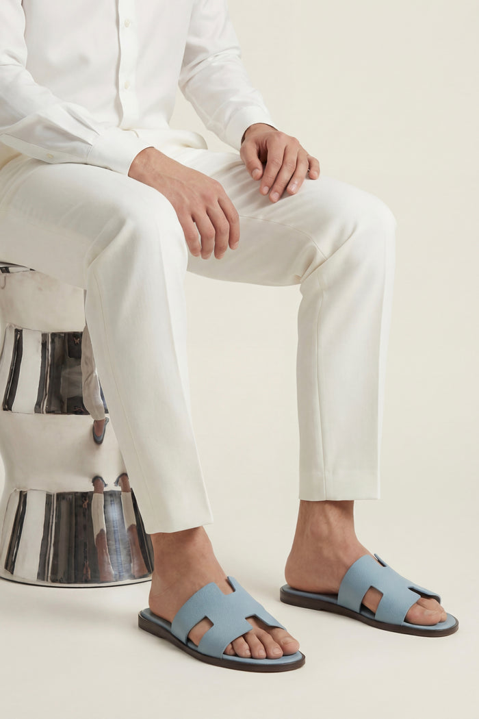 Arezzo Leather Sandal Light Blue