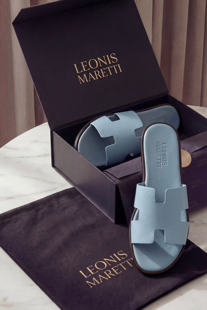 Arezzo Leather Sandal Light Blue