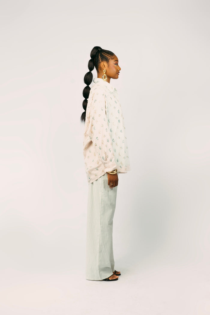 ARIA EMBELLISHED SHIRT - MINT GREEN