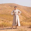 Brown Aria Linen Dress and Linen Jacket Set - OurDve