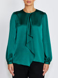 Arina Evergreen Drape Front Top