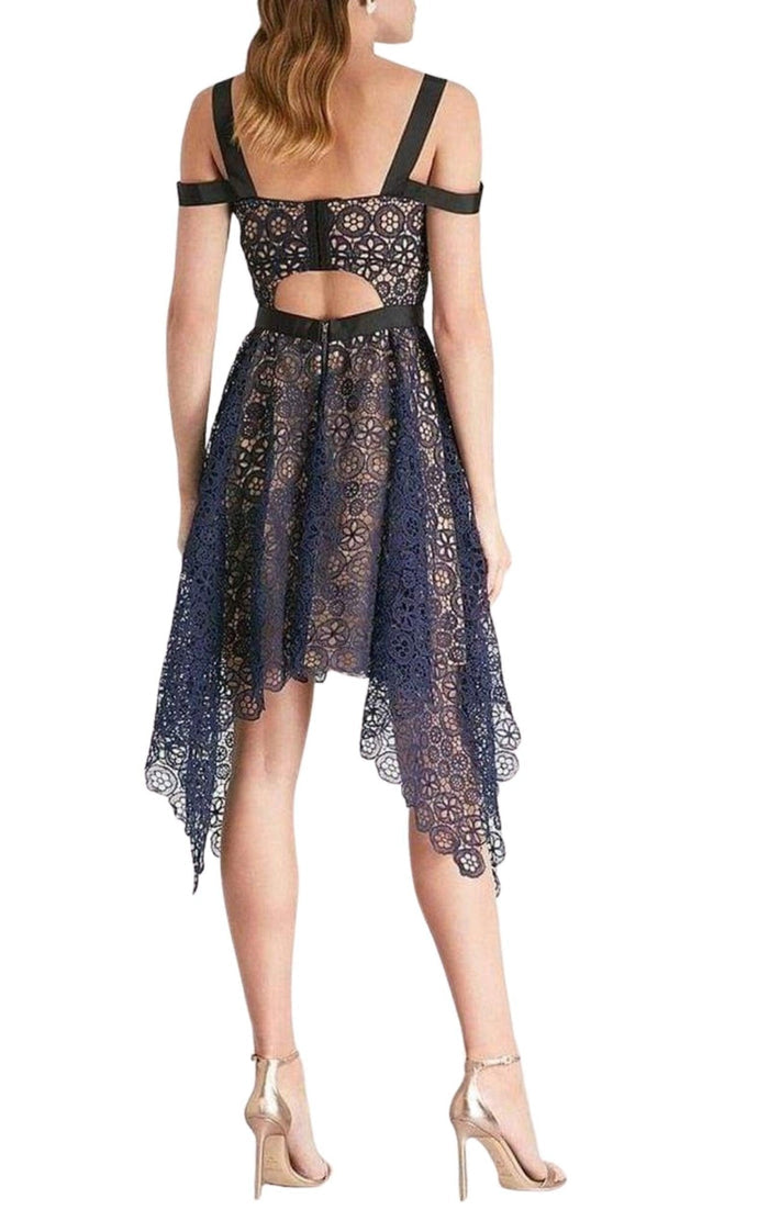 Self - Portrait Asymmetric Circle Floral Lace Dress - Runway Catalog