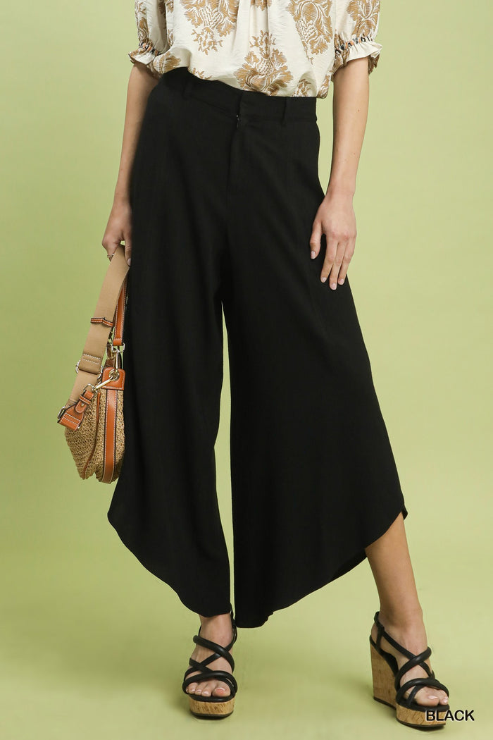Asymmetrical Wide Leg Pants