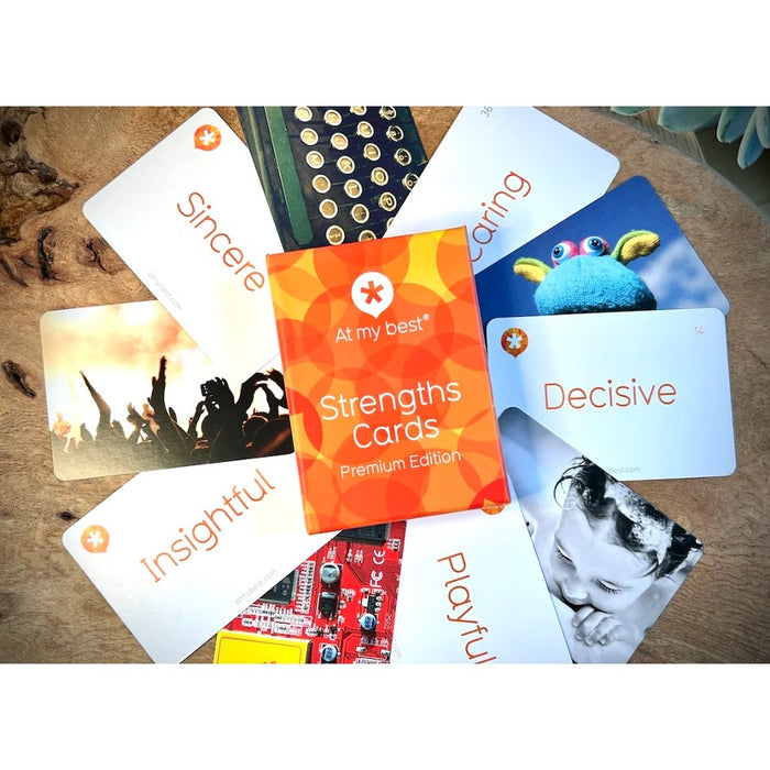 'At My Best' Strengths Cards for Wellbeing Development, Coaching and Consultancy (Premium Edition)