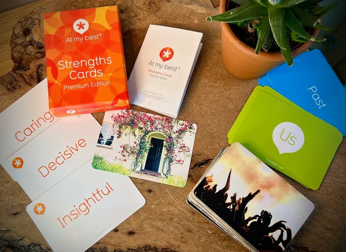 'At My Best' Strengths Cards for Wellbeing Development, Coaching and Consultancy (Premium Edition)