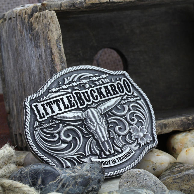 Attitude Lil Buckaroo Skull Kids Belt Buckle