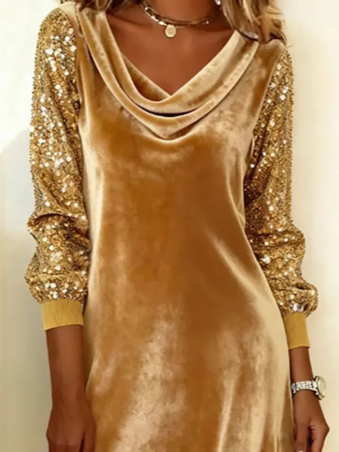 Aubrey | Velvet Sparkle Sleeve Dress