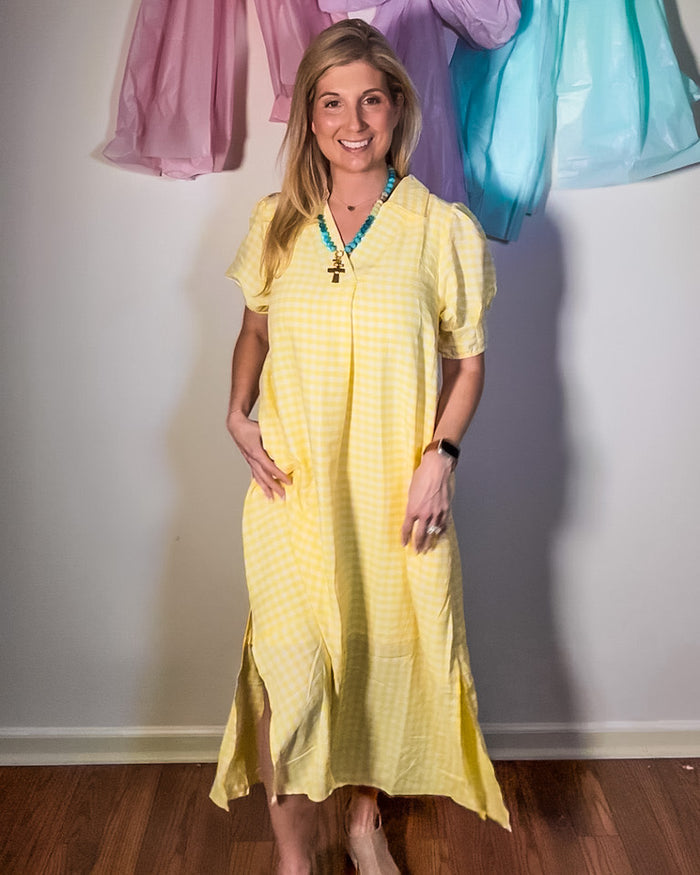 Audrey Tiered Gingham Midi Dress