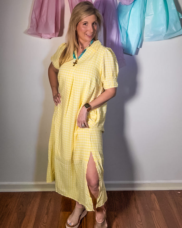 Audrey Tiered Gingham Midi Dress