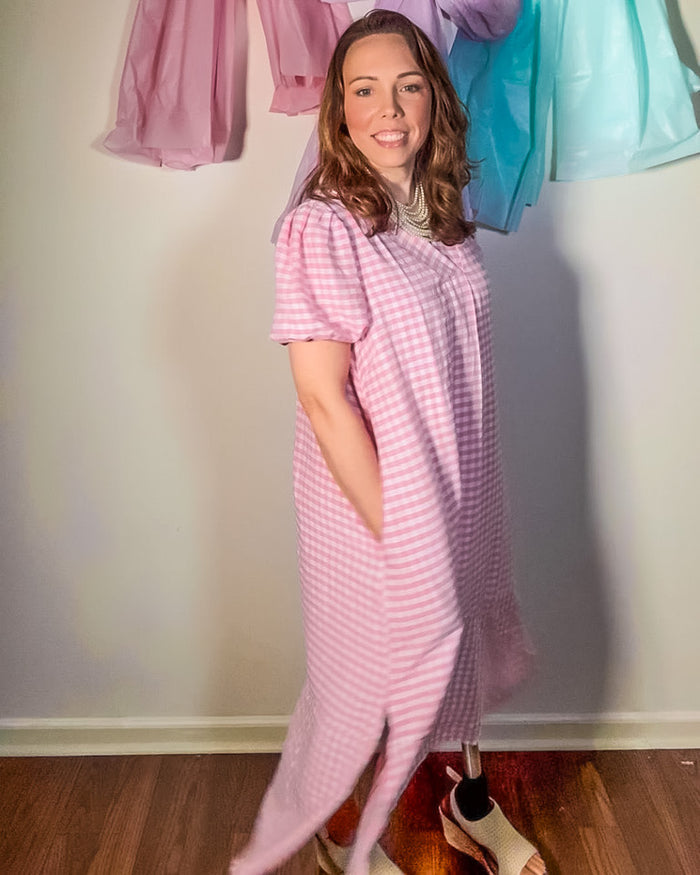 Audrey Tiered Gingham Midi Dress