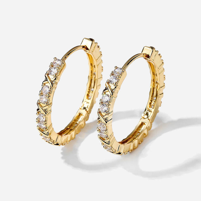 Aurelisse | Zirconia Cross Earrings 18K Gold