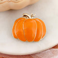 Autumn Harvest: Enamel & Gold Pumpkin Convertible Pendant-Brooch
