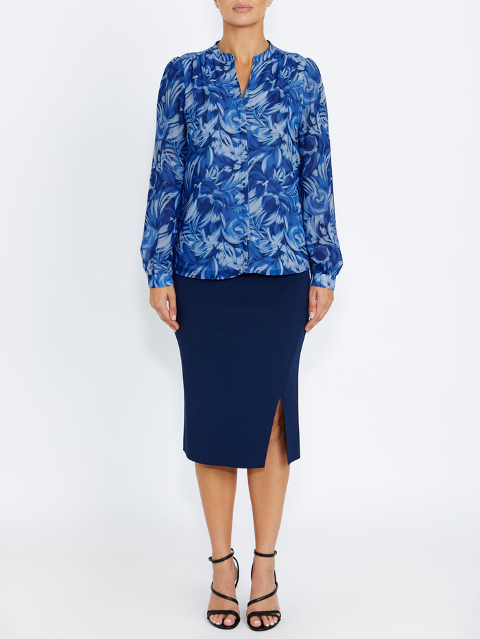 Ava Navy Knit Skirt